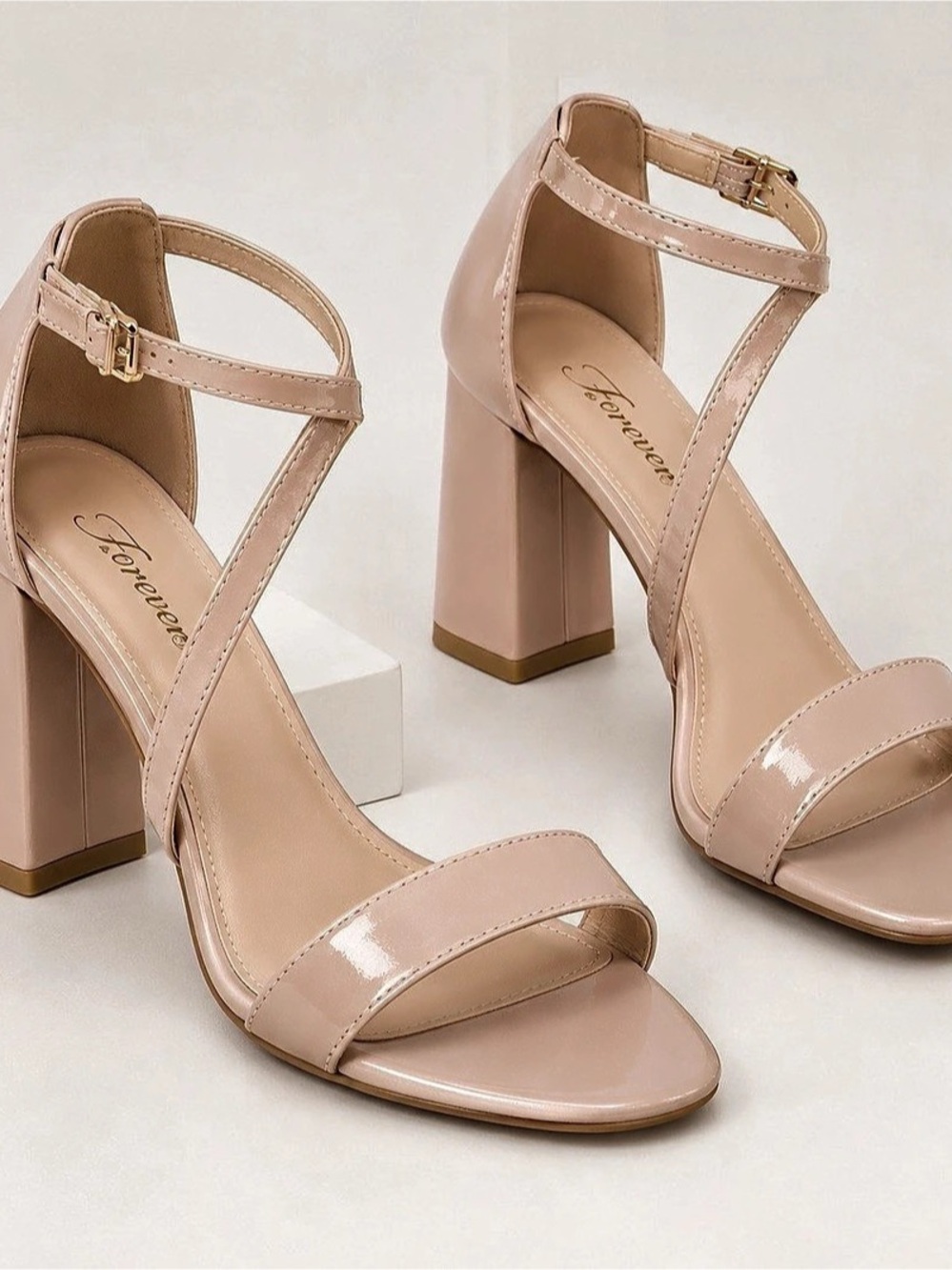 Forever Josina Strappy Block Heel Sandals in Pink